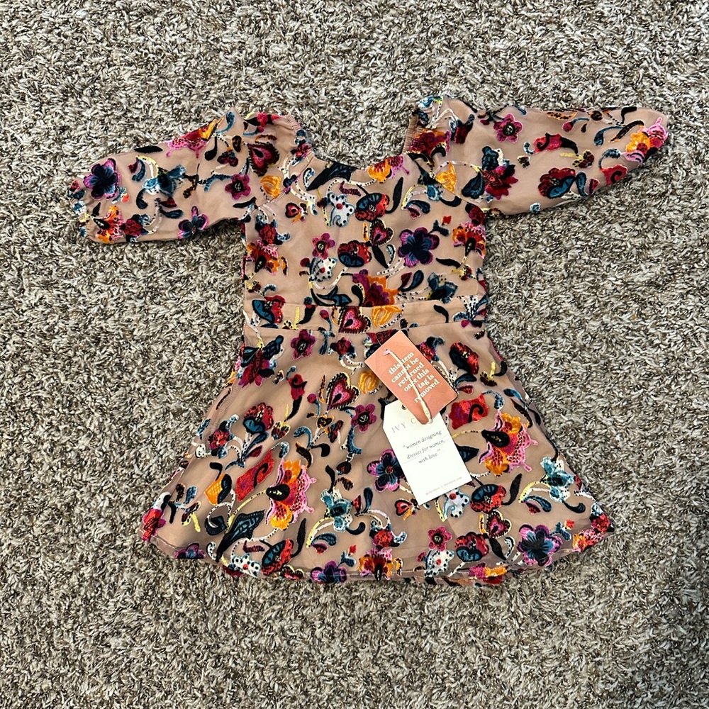 Ivy City Co Floral Kids Dress - Pink and Purple